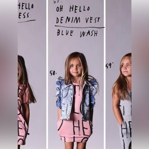 Minti Melbourne’Hello’ Denim Vest EUC